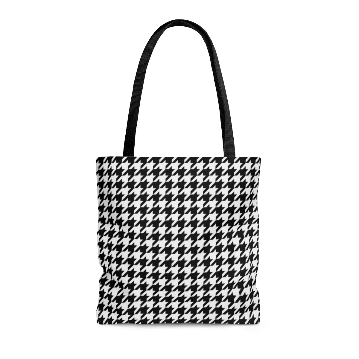 Houndstooth Tote Bag, Black White Cute Canvas Shopping Small Large Travel Reusable Aesthetic Shoulder Bag Starcove Fashion