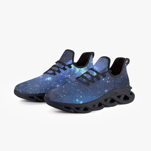Galaxy Men Sneakers, Space Blue Bouncing Mesh Knit Running Athletic Sport Gym Workout Breathable Lace Up Fitness Shoes Trainers Starcove Fashion