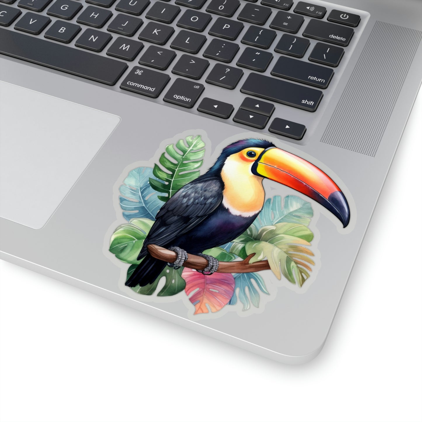 Toucan Sticker, Tropical Leaves Bird Animal Laptop Decal Vinyl Cute Waterbottle Tumbler Car Waterproof Aesthetic Die Cut Wall Mural Starcove Fashion