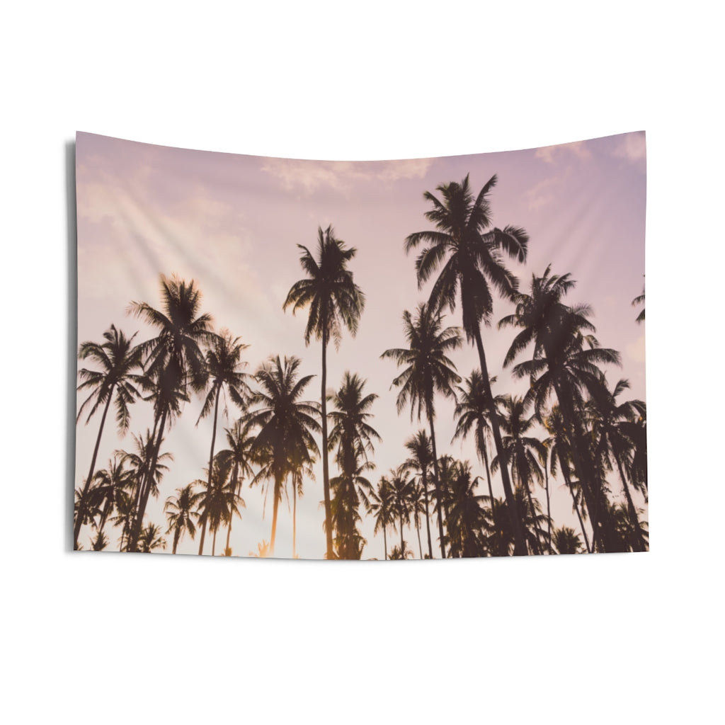 Palm Trees Tapestry, Pink Sunset Tropical Landscape Indoor Wall Art Hanging Tapestries Large Small Decor Home Dorm Room Gift Starcove Fashion