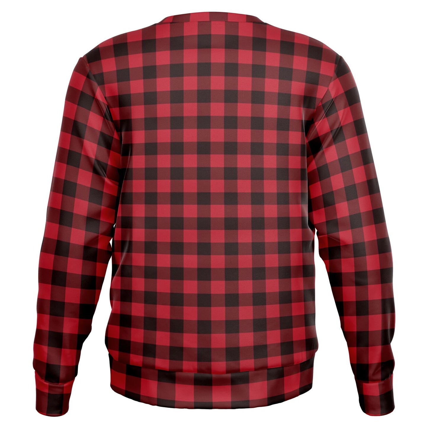 Red Buffalo Plaid Sweatshirt, Christmas Holiday Sweater Black and Red Check Checkered Gingham Cotton Crewneck Winter Top Plus Size Starcove Fashion