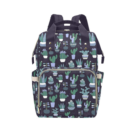 Cactus Diaper Bag Backpack, Succulent Baby Girl Waterproof Insulated Pockets Stylish Mom Designer Men Women Multipurpose