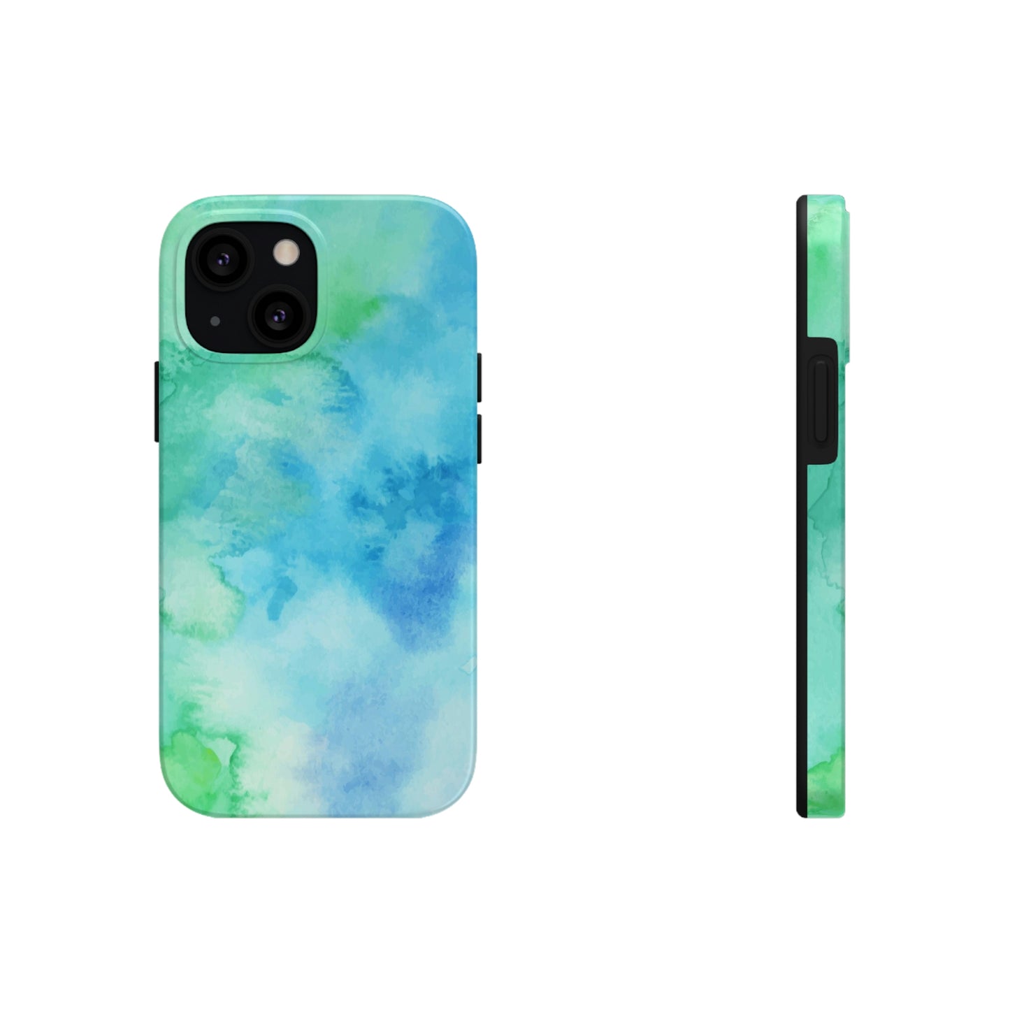 Blue Green Watercolor Iphone 14 13  Pro Max, Tie Dye Case Mate Tough Colorful Phone Print Cute iphone 12 11 XS XR X 7 8 Plus