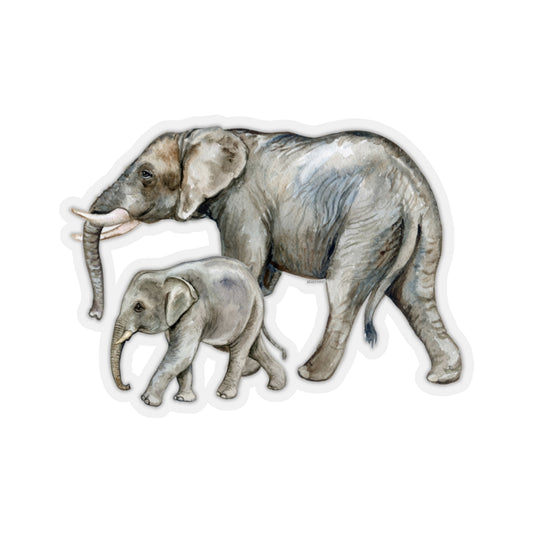 Cute Elephant sticker, Mother Baby Elephant Animal Laptop Decal Vinyl Cute Waterbottle Tumbler Car Bumper Aesthetic Die Cut Wall Mural Starcove Fashion