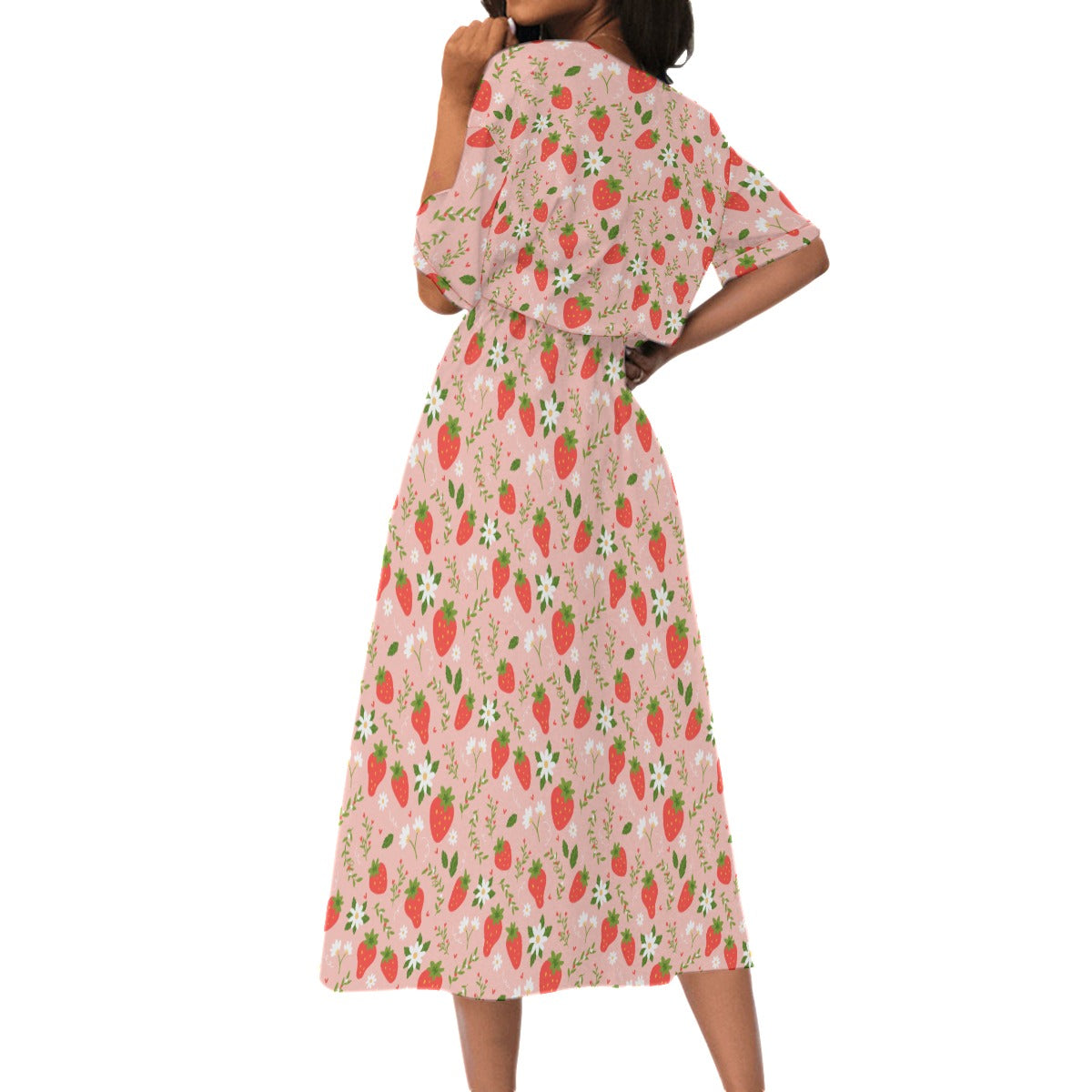Women Maxi Dress, Elastic Waist Long Ankle Length Boho Short Sleeve Casual Summer Cute Designer 3XL / White Women Maxi Dress, Elastic Waist Long Ankle Length Boho Short Sleeve Casual Summer Cute Designer 3XL / White