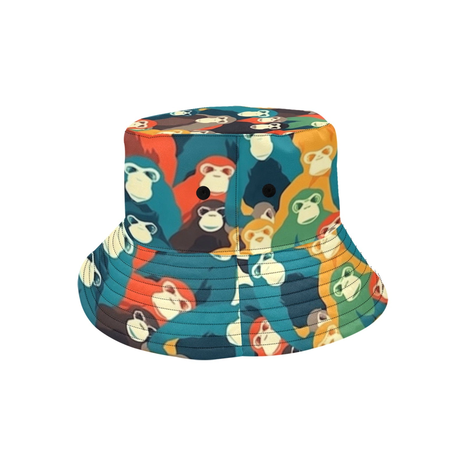 Monkey Bucket Hat, Golf Cool Retro Vintage Animal Summer Festival Cute Women Men Designer Beach Sun Shade Y2K Twill Starcove Fashion