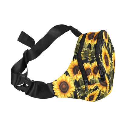 Sunflower Fanny Pack, Floral Flowers Waist Belt Bag Women Men Hip Bum 90s Designer Shoulder Festival Waterproof