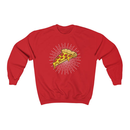Pizza Slice Sweatshirt, Food Graphic Crewneck Fleece Cotton Sweater Jumper Pullover Men Women Adult Aesthetic Top Starcove Fashion