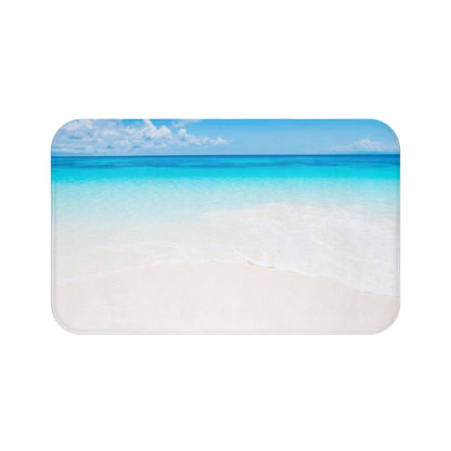Beach Bath Mat, Ocean Coastal Sea Cute Shower Microfiber Bathroom Decor Non Slip Floor Memory Foam Large Small Rug Starcove Fashion