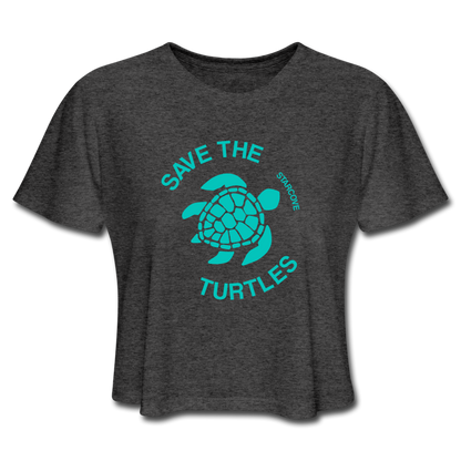 Save The Turtles Crop Top Women, Tortoise 90s Ocean Beach Sea Turtle Adult Graphic Festival Y2K Cropped T-Shirt Starcove Fashion