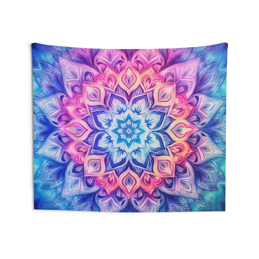 Tie Dye Mandala Tapestry, Pink Boho Wall Art Hanging Landscape Indoor Aesthetic Large Small Bedroom College Dorm Room Starcove Fashion