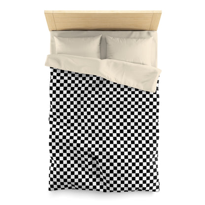Black White Check Duvet Cover, Checkered Racing Squares Microfiber Full Queen Twin Unique Vibrant Bed Cover Home Bedding Bedroom Decor Starcove Fashion