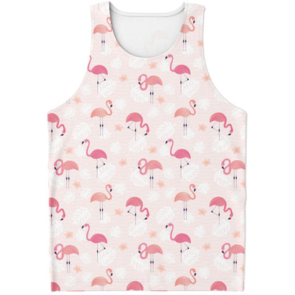 Pink Flamingo Tank Top, Tropical Men Women Festival Yoga Workout Sexy Summer Muscle Sleeveless Plus Size Shirt Starcove Fashion