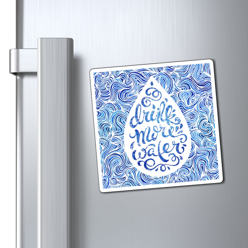 Drink More Water Magnets, Square Fridge Refrigerator Car Locker Hydration Cute Inspirational Quote Kitchen Magnet Starcove Fashion