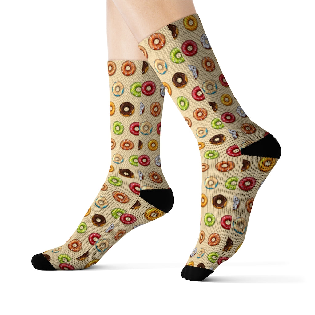 Donut Socks, doughnut Colorful Food 3D Printed Sublimation Women Men Funny Fun Novelty Cool Funky Crazy Casual Cute Crew Gift Starcove Fashion