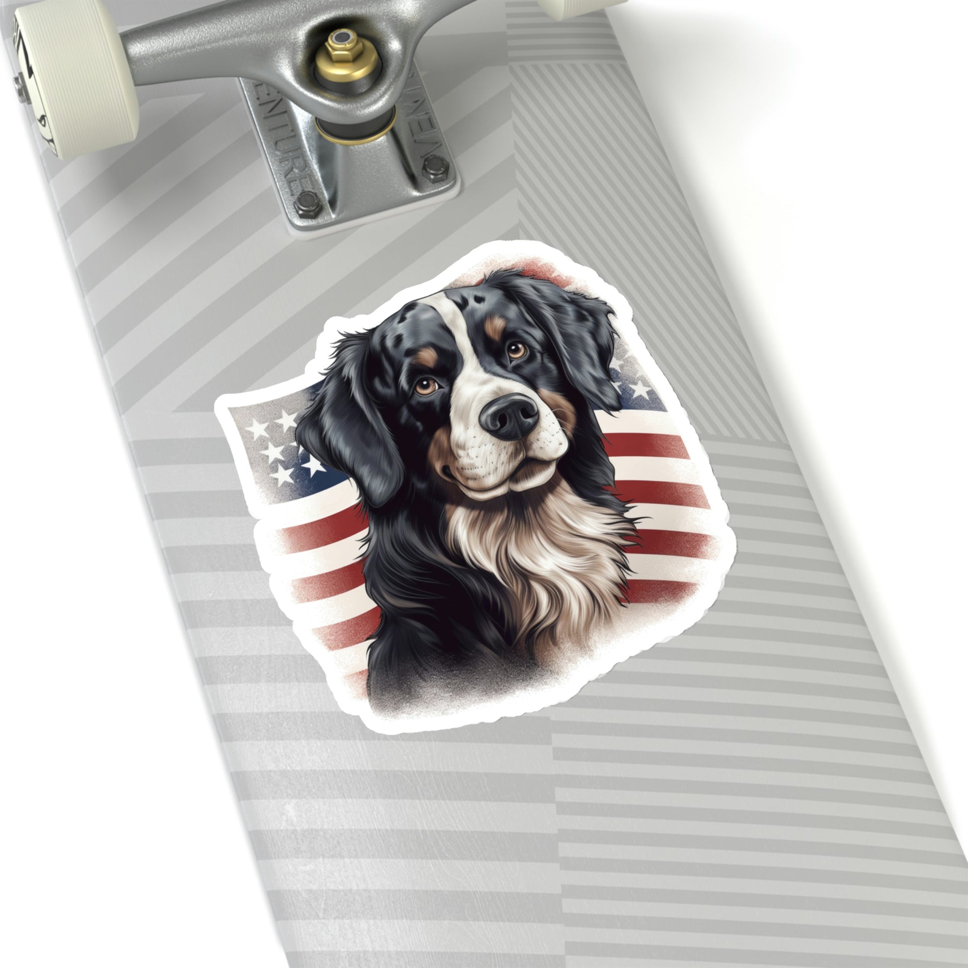 Bernese Mountain Dog Sticker, American Flag USA Patriotic Laptop Decal Vinyl Cute Waterbottle Tumbler Car Waterproof Bumper Wall Mural Starcove Fashion