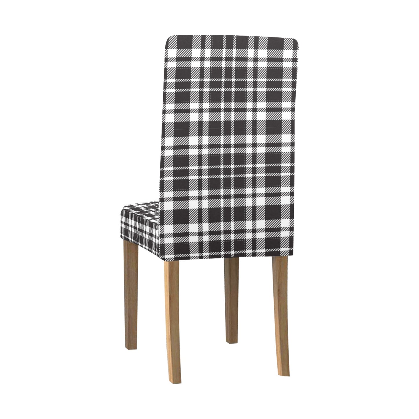 Buffalo Check Dining Chair Seat Covers, Black White Check Plaid Stretch Slipcover Furniture Dining Room Home Decor Starcove Fashion