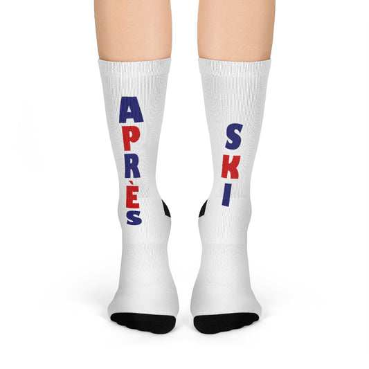 Apres Ski Socks, Skiing Winter Crew 3D Sublimation Women Men Designer Fun Novelty Cool Funky Crazy Casual Unique Gift Starcove Fashion
