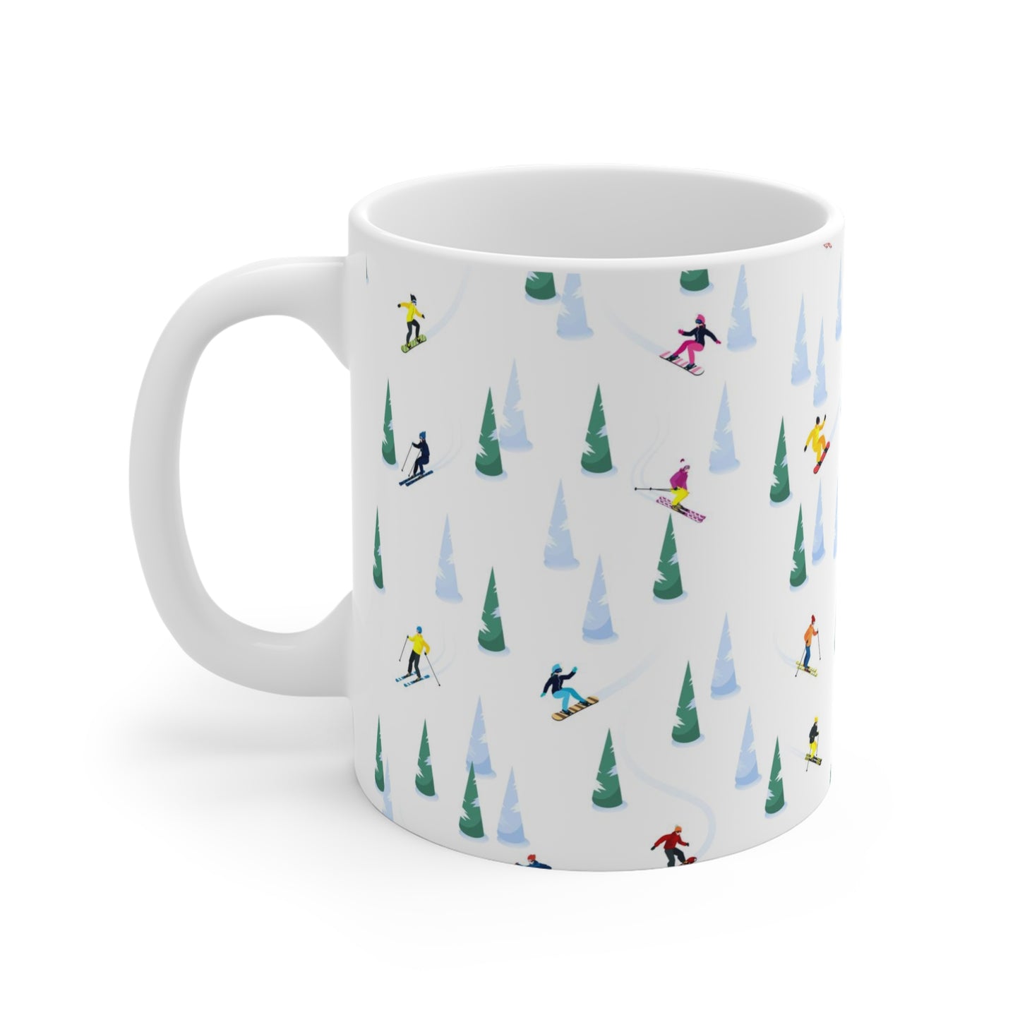 Ski Coffee Mug, Snowboard Apres Ski Cute Winter Sport Ceramic Cup Tea Lover Unique Microwave Safe Novelty Cool (11oz\15oz\20oz)