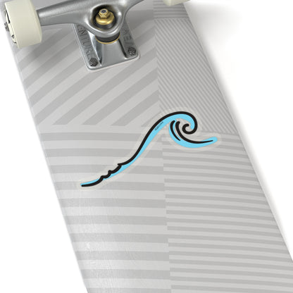 Vsco Wave Sticker, Ocean Sea Wave Hand Drawn Blue Laptop Vinyl Cute Waterproof Waterbottle Tumbler Car Aesthetic Label Wall Phone Decal Starcove Fashion