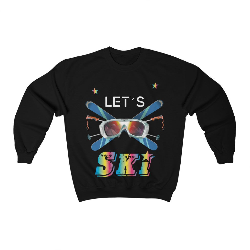 Let's Ski 80s Style Sweatshirt, Retro Skiing Vintage 90s Party Skier Mountain Snow Vacation Men Women Cotton Crewneck Sweater Starcove Fashion