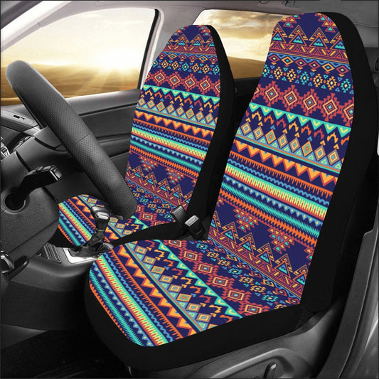 Mexican Boho Car Seat Covers Pair (2), Bohemian Aztec Front Seat Protector Accessory Pattern Ethnic Tribal Art Bohemian Truck Vehicle SUV