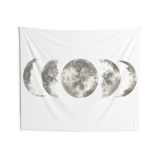 Moon Phases Tapestry, Full Halve Moon White Landscape Indoor Wall Art Hanging Tapestries Large Small Decor Home Dorm Room Gift Starcove Fashion