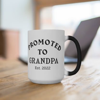 Pregnancy Announcement Color Changing Mugs, Promoted to Grandpa, Heat Magic Funny New Grandpa Dad Coffee Mug, New Baby Starcove Fashion