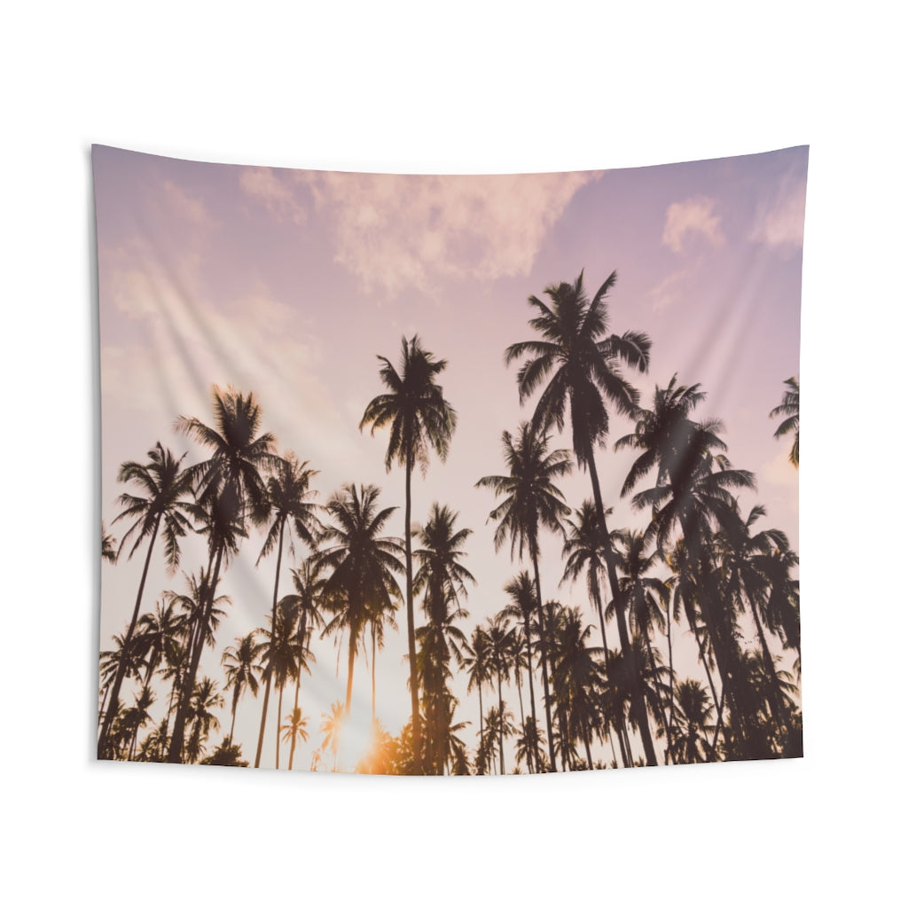 Palm Trees Tapestry, Pink Sunset Tropical Landscape Indoor Wall Art Hanging Tapestries Large Small Decor Home Dorm Room Gift Starcove Fashion