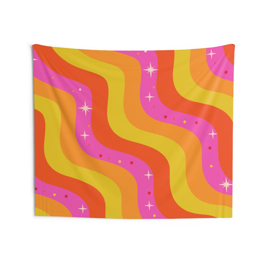 Groovy Tapestry, 70s Psychedelic Trippy Wavy Landscape Indoor Wall Aesthetic Art Hanging Large Small Decor College Dorm Starcove Fashion