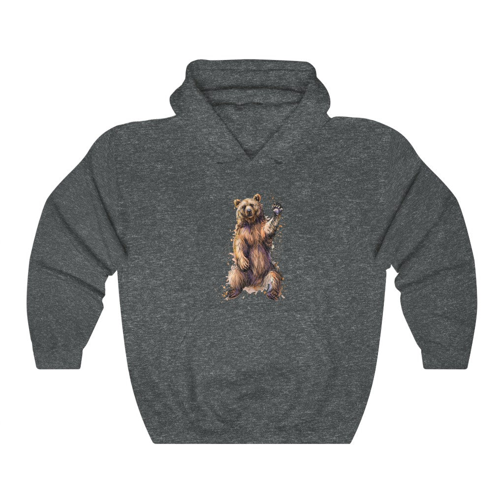 Brown Bear Hoodie, Friendly Animal Watercolor Y2k Pullover Men Women Adult Aesthetic Graphic Hooded Sweatshirt with Pockets Starcove Fashion