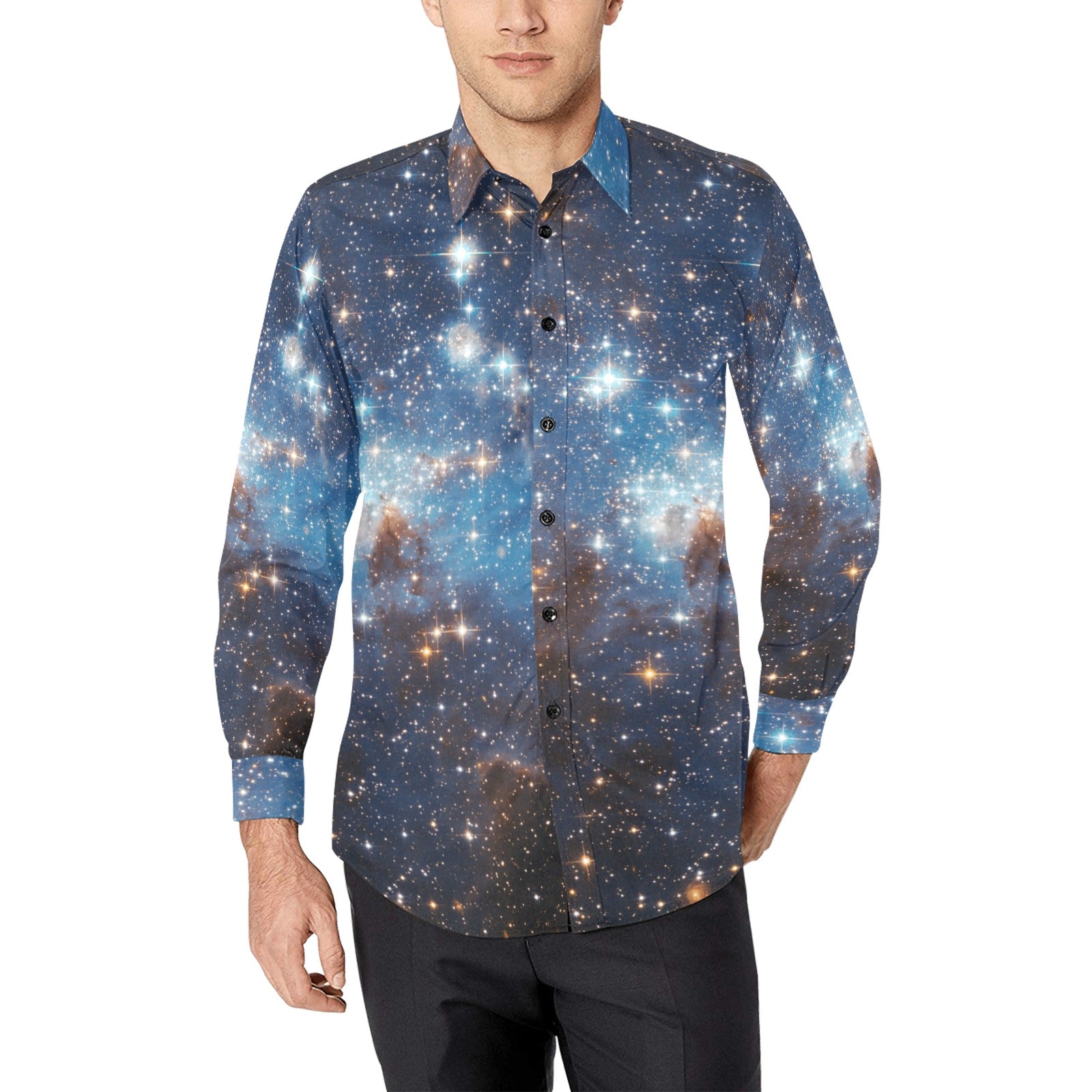 Galaxy Long Sleeve Men Button Up Shirt Space Themed Stars Universe Co galaxy-long-sleeve-men-button-up-shirt-space-themed-stars-universe-co