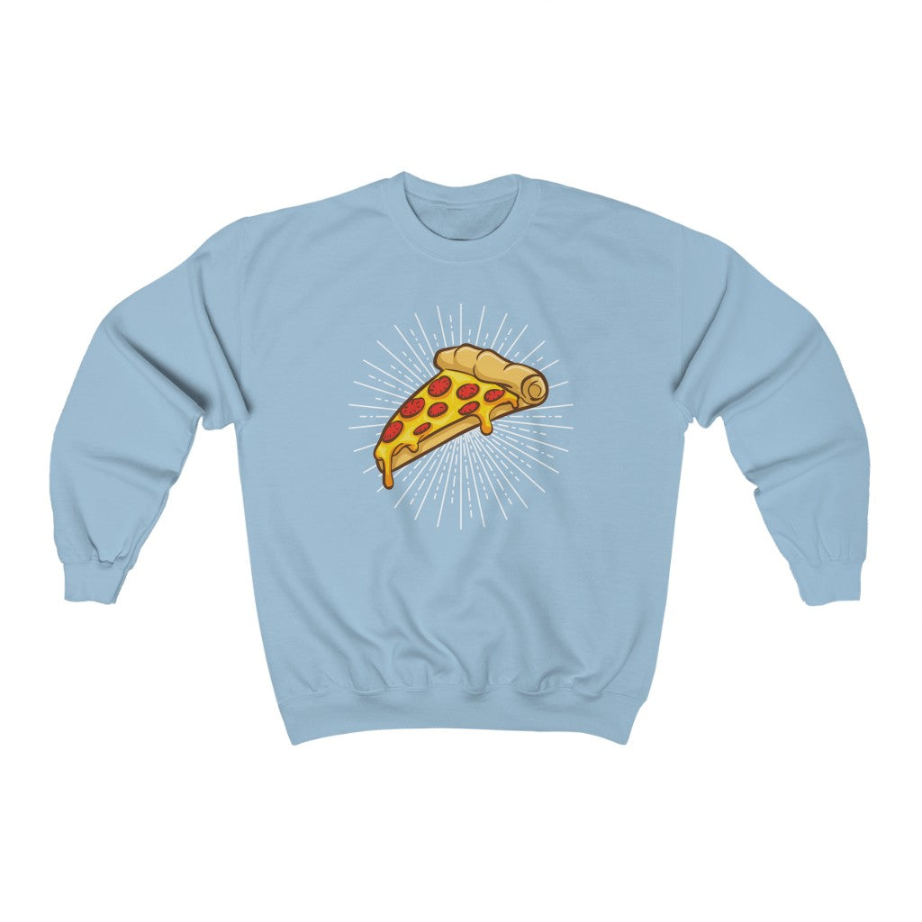 Pizza Slice Sweatshirt, Food Graphic Crewneck Fleece Cotton Sweater Jumper Pullover Men Women Adult Aesthetic Top Starcove Fashion