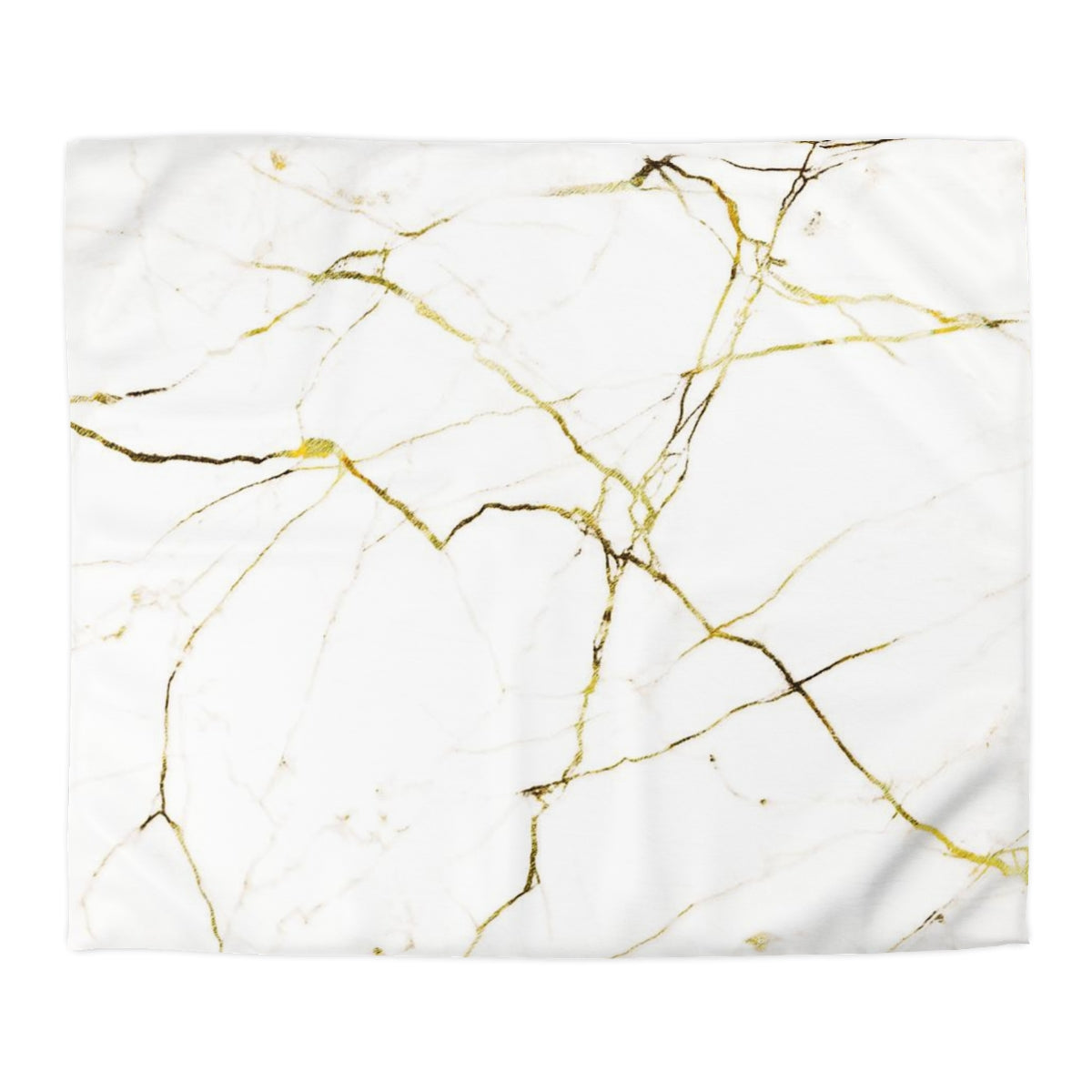 Gold Marble Print Duvet Cover, White Abstract Modern Microfiber Full Queen King Twin XL Unique Bed Cover Home Bedding Bedroom Decor Starcove Fashion