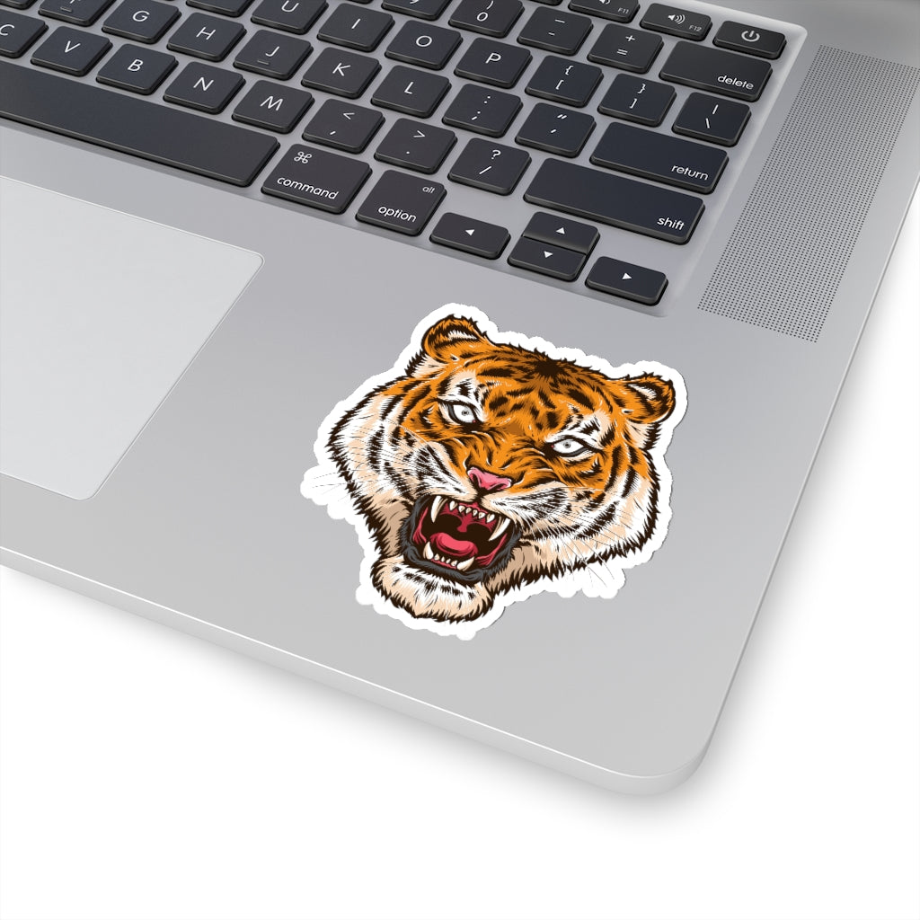 Tiger Head Sticker, Angry Animal Big Cat Decal Label Phone Macbook Small Large Cool Art Computer Hydro Flask Starcove Fashion