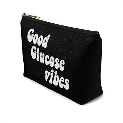 Good Glucose Vibes, Diabetes Supply Bag Diabetic Type 1 One, Type 2 Stuff Funny Awareness Travel Accessory Zipper Pouch w T-bottom Gift Starcove Fashion