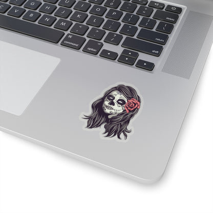 Sugar Skull Sticker, Tattoo Art Halloween laptop vinyl cute waterproof tumblr car aesthetic label stickers Kiss-Cut Stickers Starcove Fashion