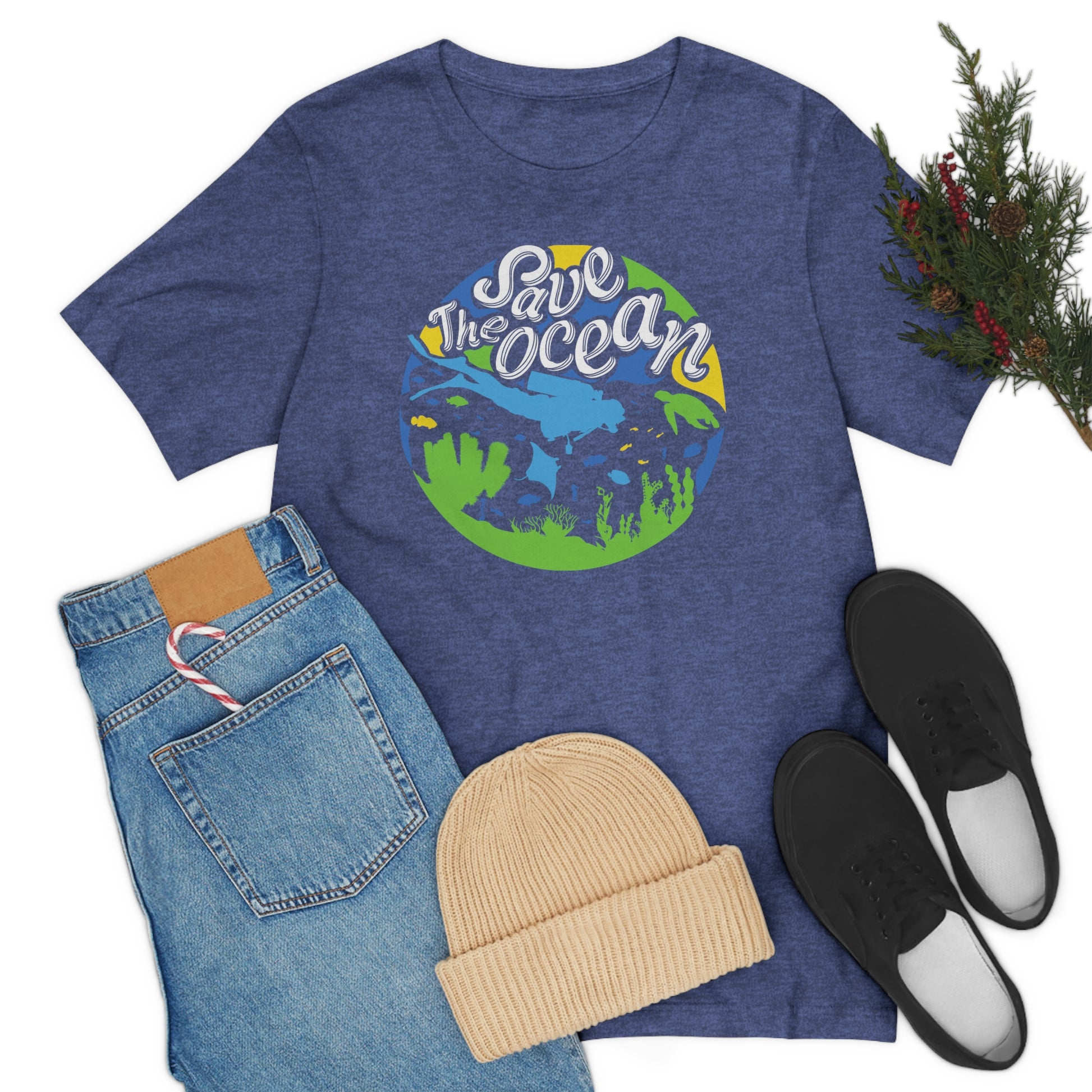 Save The Ocean Tshirt, Diving Conservation Turtles Sea Art Environmental Men Women Adult Aesthetic Graphic Crewneck Tee Shirt Top Starcove Fashion