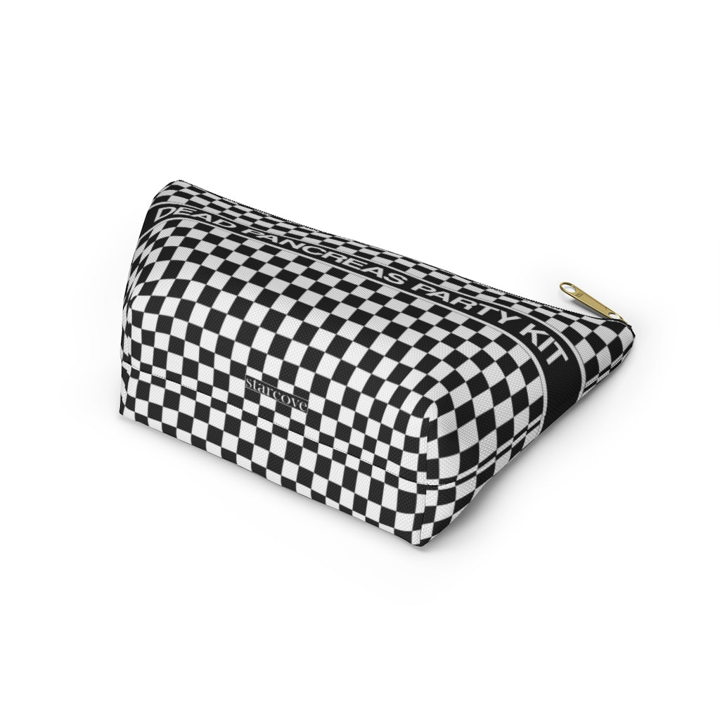 Dead Pancreas Party Kit, Diabetes Supply Case Bag, Fun Diabetic, Checkered Check Carrying Gift, Type 1 Accessory Zipper Kids Adult Pouch T-bottom Starcove Fashion