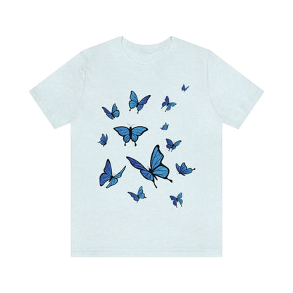Blue Butterfly Tshirt, Monarch Nature Men Women Adult Aesthetic Graphic Crewneck Tee Shirt Top Starcove Fashion