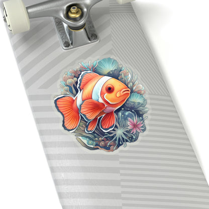 Clownfish Sticker, Fish Coral Reef Laptop Decal Vinyl Cute Waterbottle Tumbler Car Waterproof Bumper Aesthetic Die Cut Wall Mural Starcove Fashion