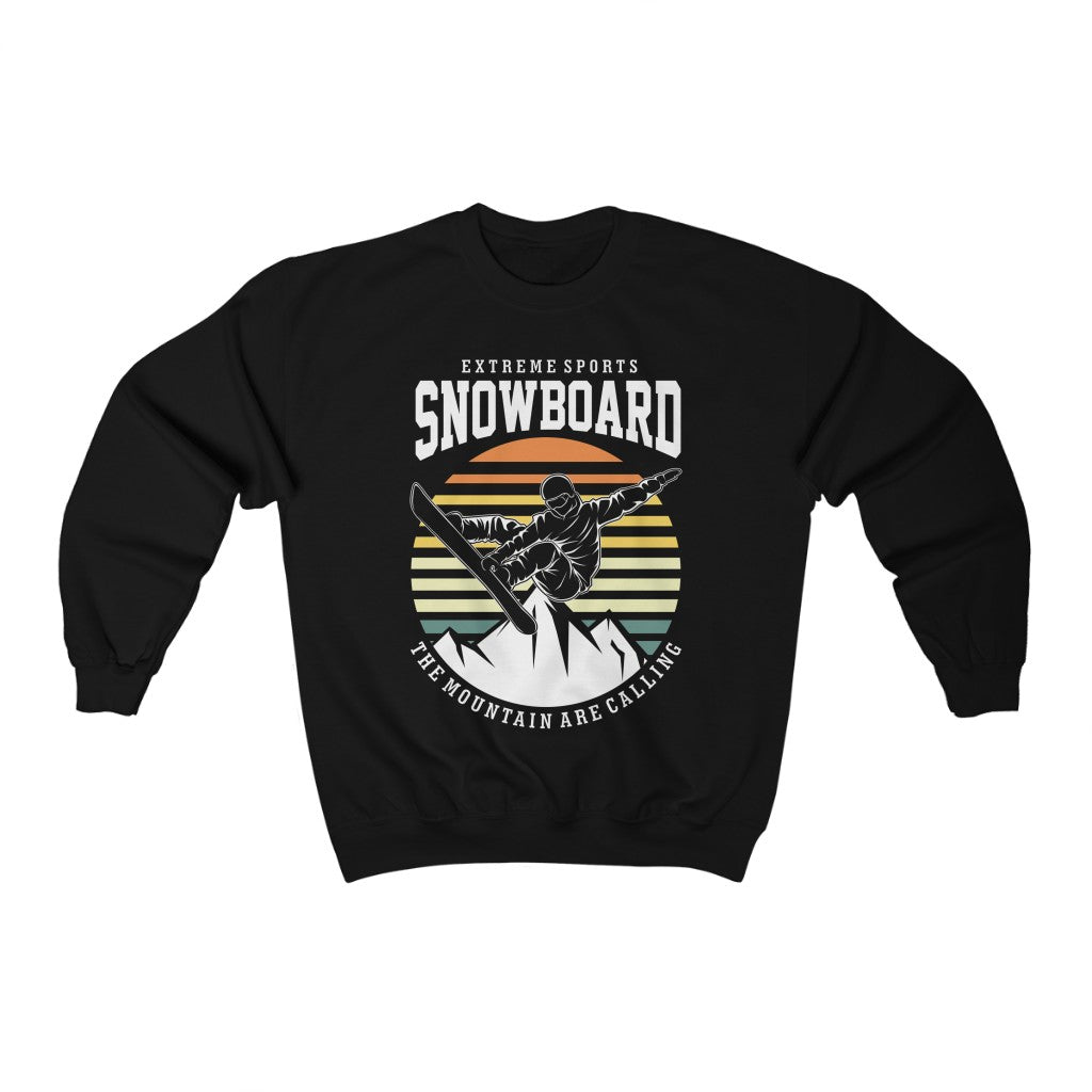 Snowboard Mountain Sweatshirt, Retro Vintage Men Women Extreme Ski Sports Jumping Gift Boarding Crewneck Sweater Top Starcove Fashion