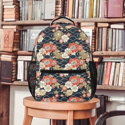 japanese fashion mini backpacks Japanese Backpack, Asian Floral flowers Men Women Kids Gift School College Cool Waterproof Side Pockets Laptop Designer Aesthetic Bag
