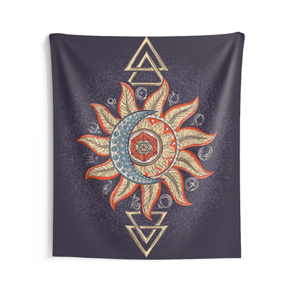 Sun Moon Tapestry, Purple Boho Hippie Astrology Yoga Meditation Mandala Indoor Wall Art Hanging Decor Home Dorm Room Gift Starcove Fashion