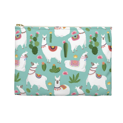Llama Cactus pouch, Makeup Bags Cute Gifts for Women Small Cosmetic Zipper Large Green Purse Animal Zippered Pencil Coin Wallet Starcove Fashion