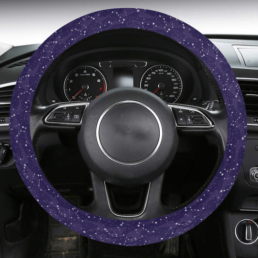 Constellation Steering Wheel Cover with Anti-Slip Insert, Space Stars Night Sky Print Car Auto Wrap Protector Accessories Starcove Fashion