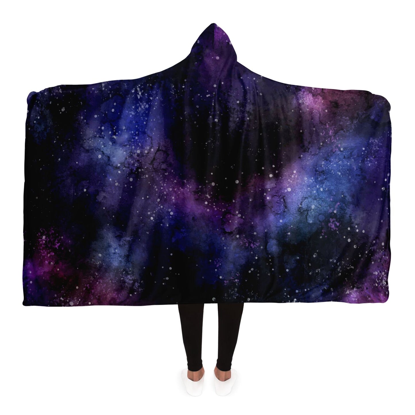 Galaxy Space Hooded Blanket, Purple Stars Cosmic Celestial Sherpa Fleece Soft Fluffy Cozy Warm Adult Men Women Kids Large Gift Starcove Fashion
