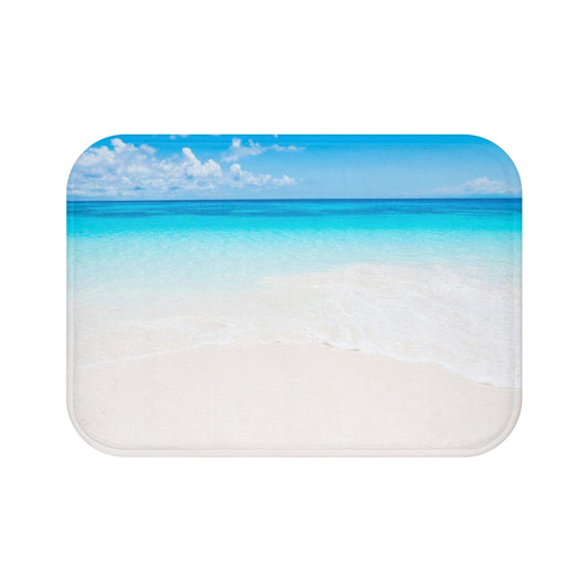 Beach Bath Mat, Ocean Coastal Sea Cute Shower Microfiber Bathroom Decor Non Slip Floor Memory Foam Large Small Rug Starcove Fashion