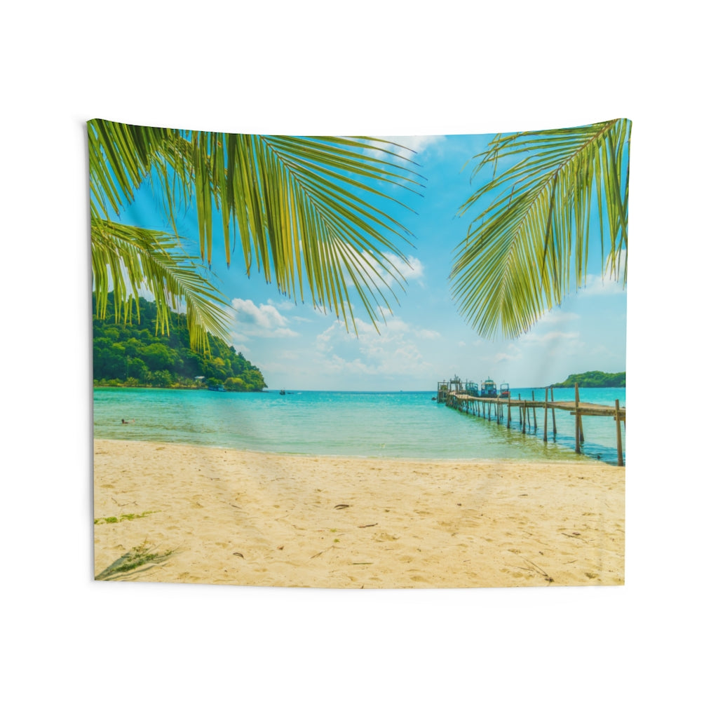 Beach Palm Tree Wall Tapestry, Ocean Tropical Landscape Indoor Wall Art Hanging Tapestries Large Small Decor Home Dorm Room Gift Starcove Fashion