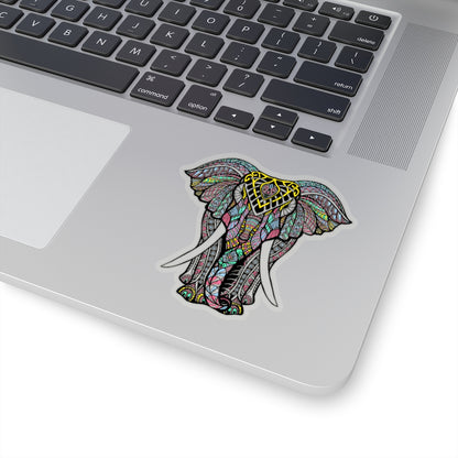 Indian Elephant Sticker, Animal Ornate Laptop Decal Vinyl Cute Waterbottle Tumbler Car Waterproof Bumper Die Cut Wall Mural Starcove Fashion